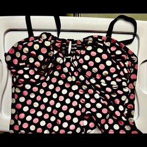 Polka dot swim suit top